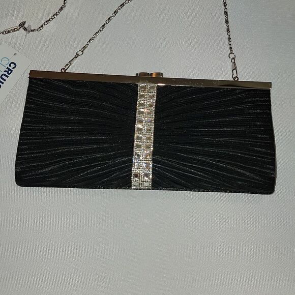 NWT Cruise Club Evening Bag Bling Convertible Purse Crossbody Clutch Black - Picture 3 of 8